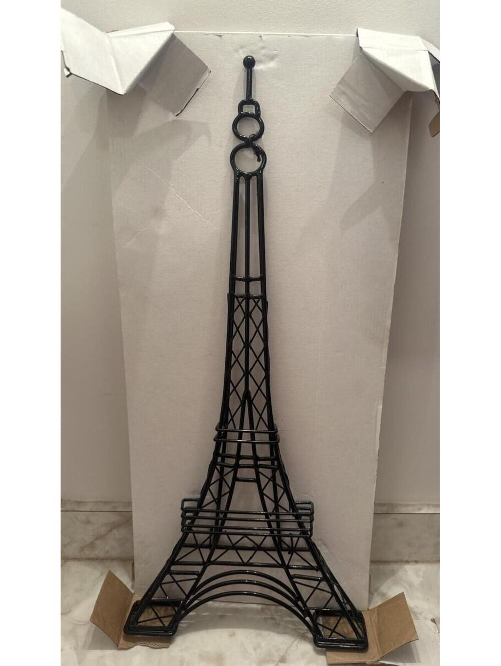 Paris France Eiffel Tower Wire Sculpture Wrought Wall Hanging Modern Art 26"